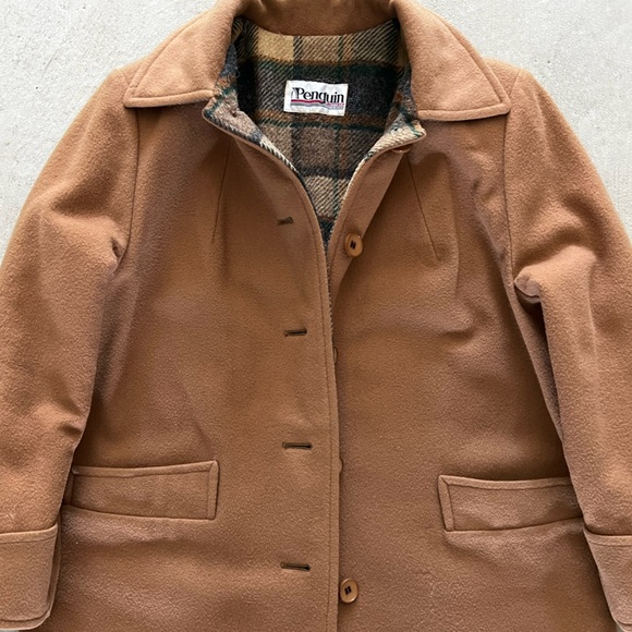 Vintage 70s - 80s Plaid Wool Penguin Coat - Picture 7 of 13